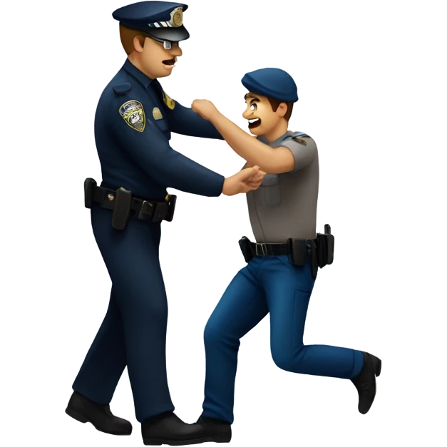 Police officer arresting man emoji