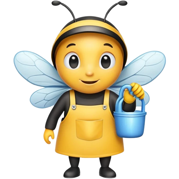 A bee in a cleaner's apron emoji