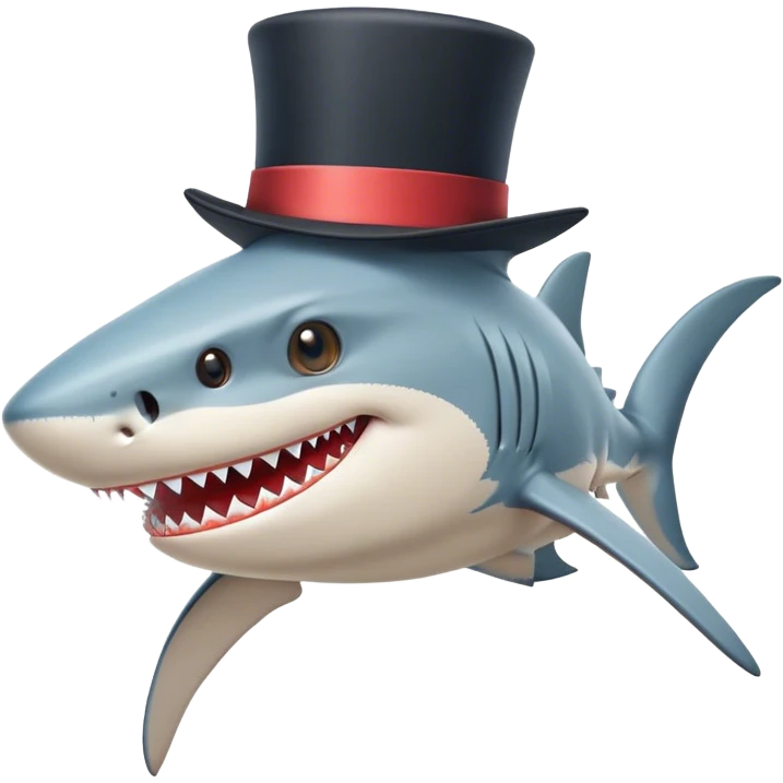 shark with tophat emoji