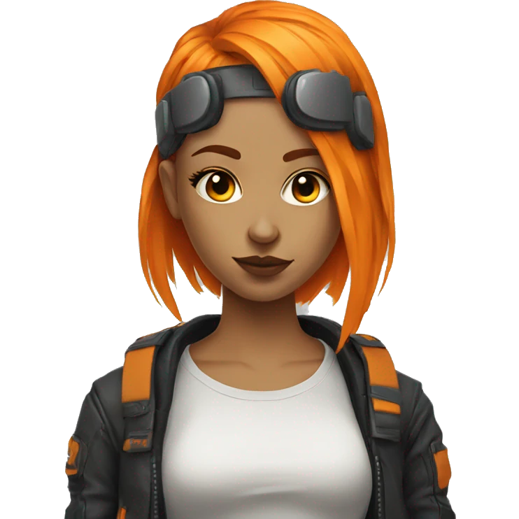 Orange hair girl cyberpunk emoji