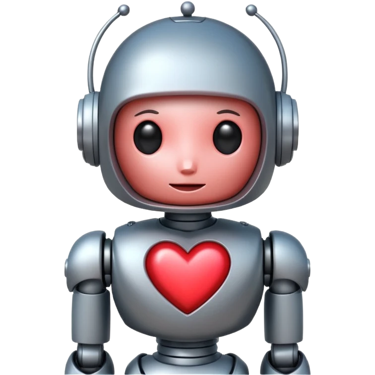 shy robot in love emoji
