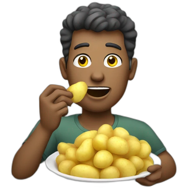 man eating potato emoji