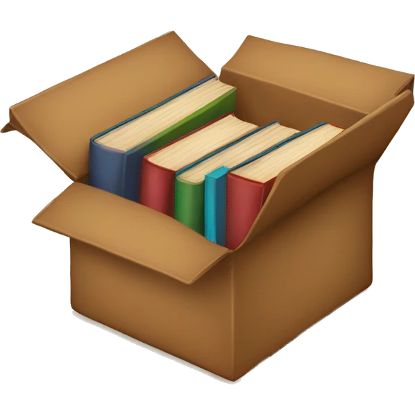 open box with old books inside  emoji