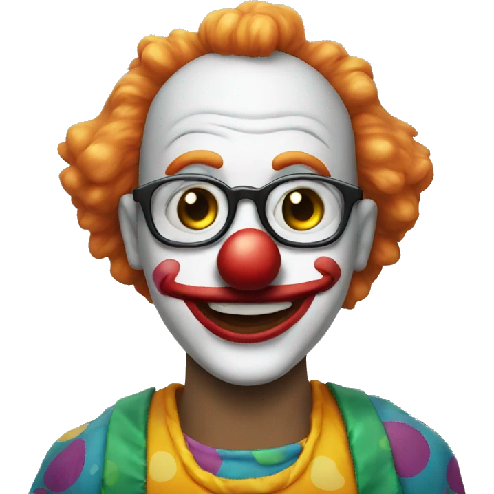 clown with unglass emoji