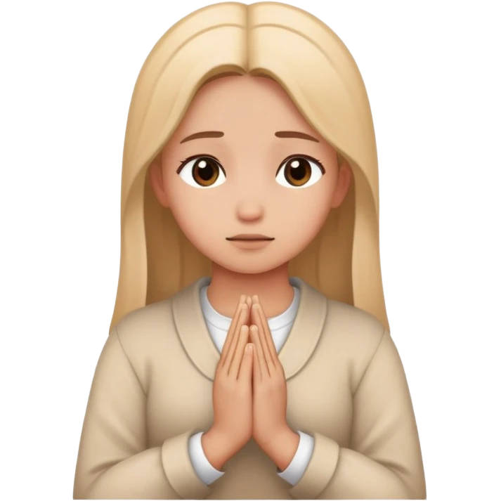 Girl with hers hands praying emoji