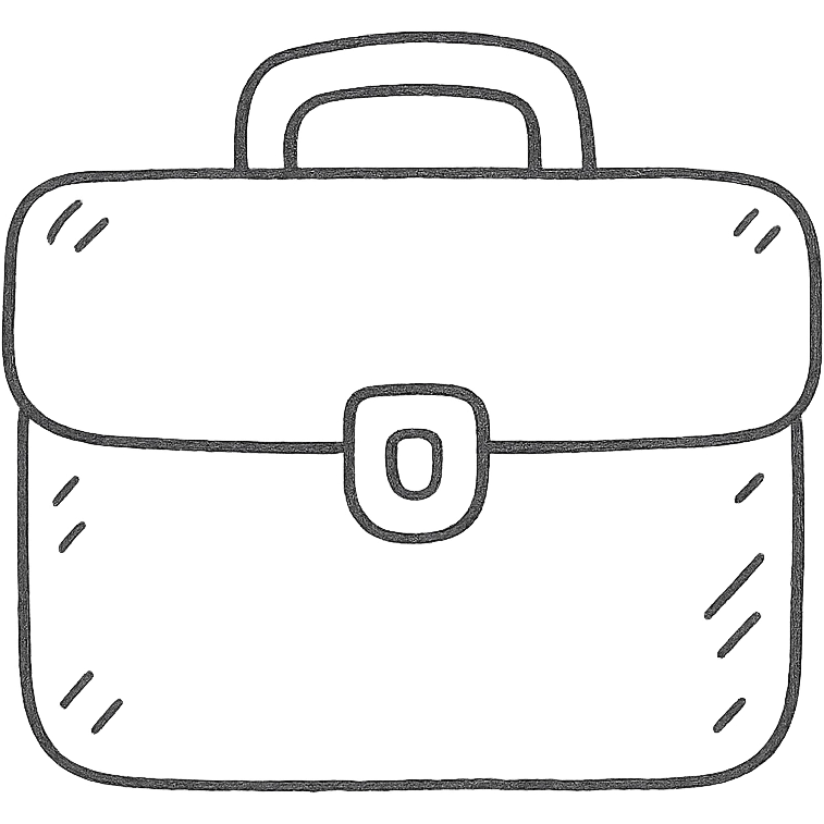 hand drawn outlined briefcase icon emoji