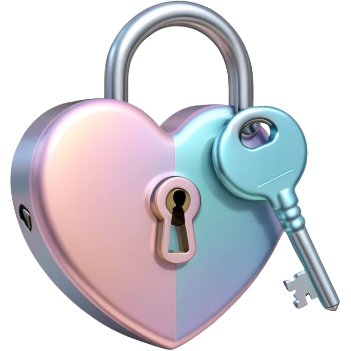 Pastel heart-shaped lock and key emoji
