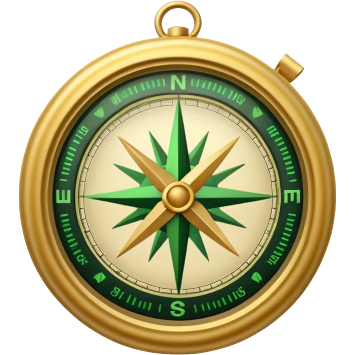 compas with golden and green colours emoji