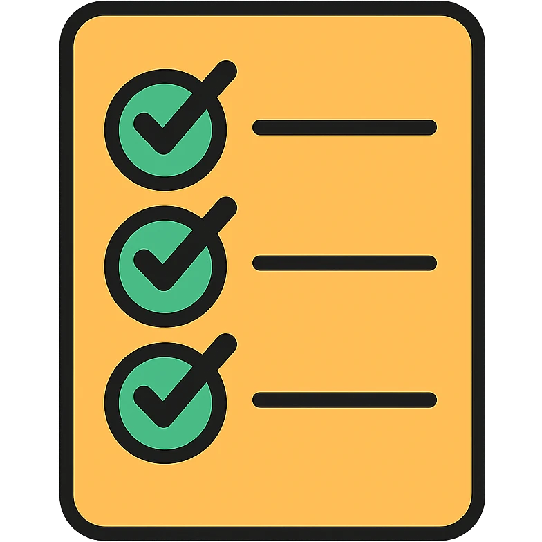 colorful checklist with checkmarks icon emoji