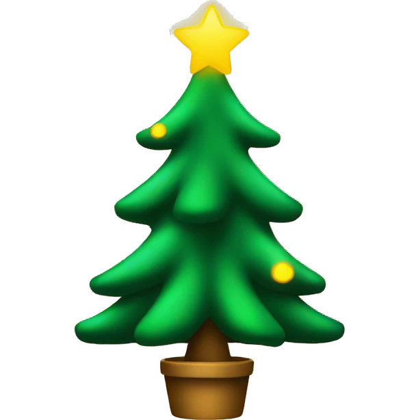 Christmas tree with yellow light emoji