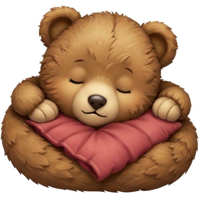 Cute teddy bear sleeping emoji