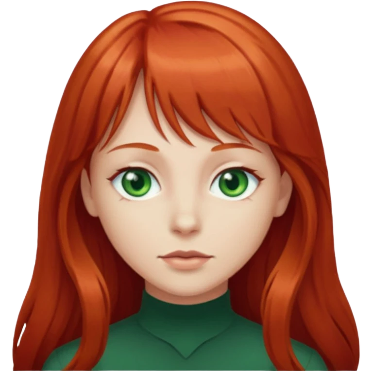 Franja cabelo ruivo comprido emoji