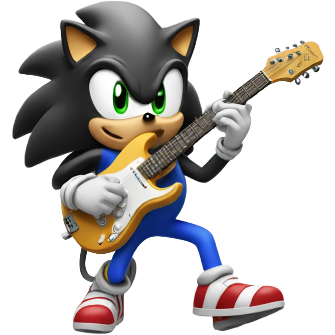 Sonic the hedgehog playing a guitar emoji