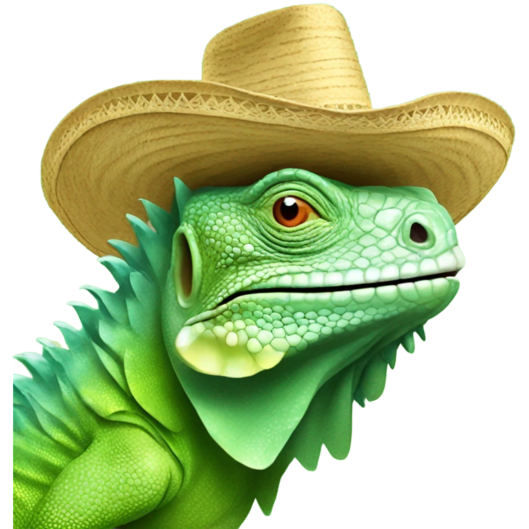 Iguana with sombrero emoji