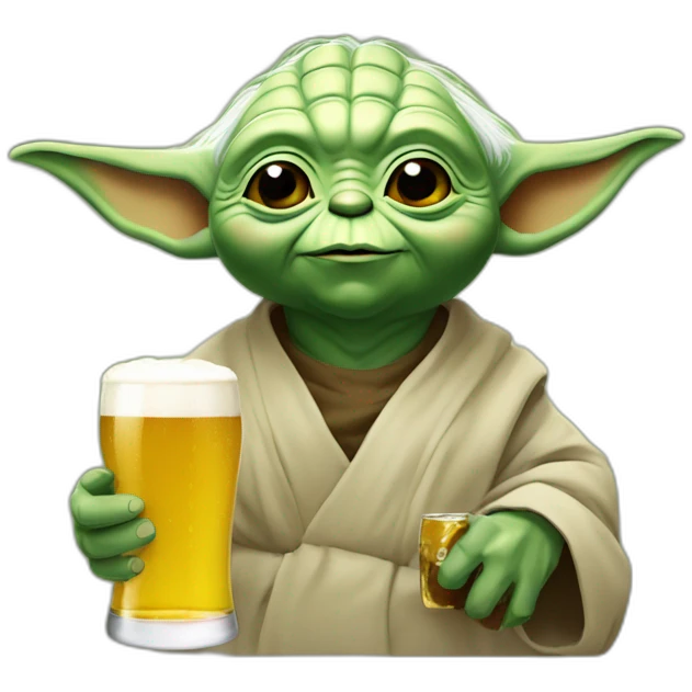 Yoda buvant une bière  emoji