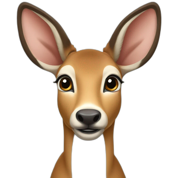 Une biche avec un L a côté emoji