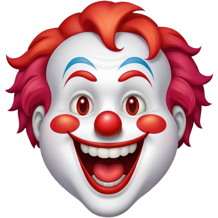Clown face with big mouth smiling  emoji