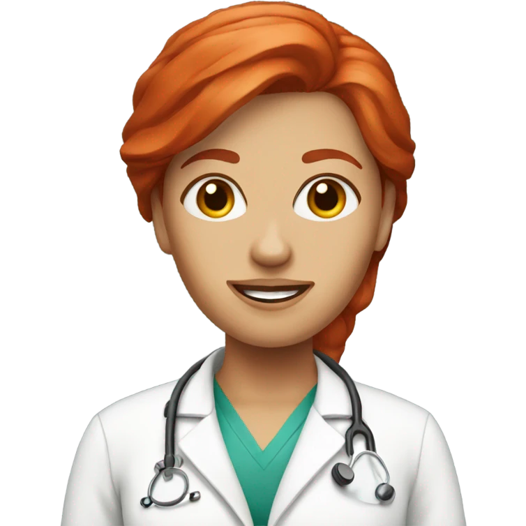 Red hair doctor lady emoji