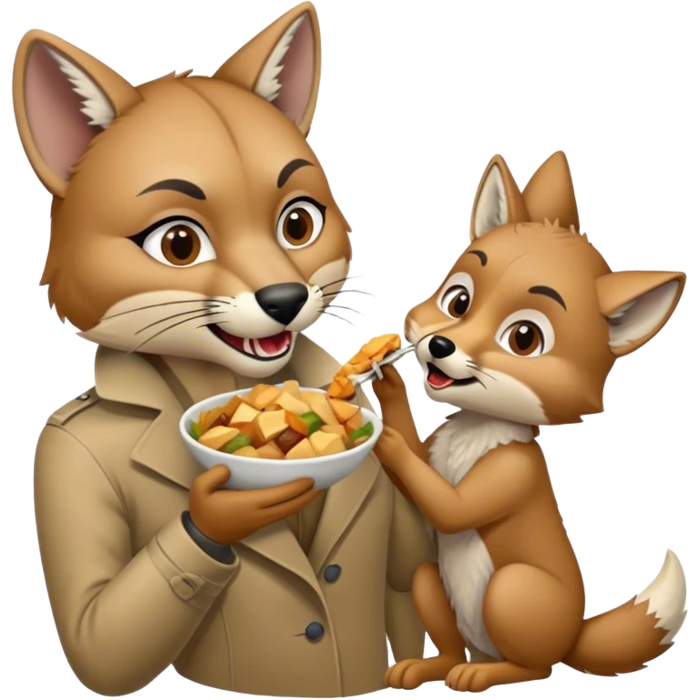 Cougar eating a coyote emoji