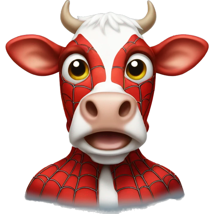 Cow with spiderman head  emoji
