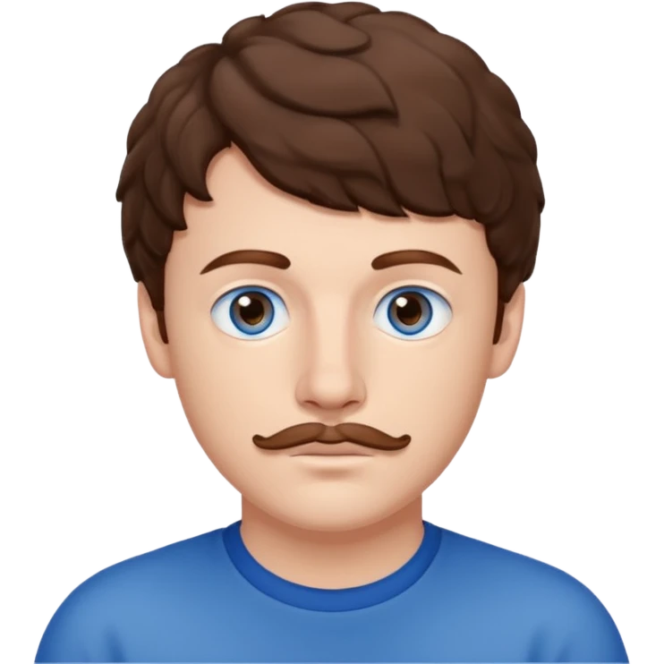 Jack Harlow with blue eyes, brown hair and thin mustache  emoji