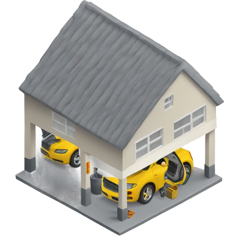 isometric car repair shop emoji