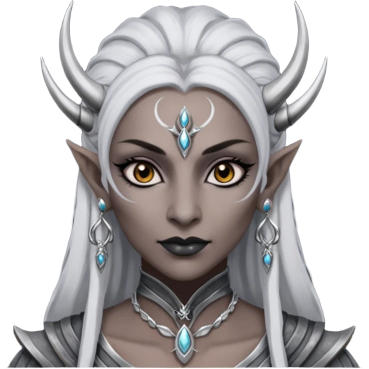 ESO female daedra, lashes and earrings, gray skin emoji
