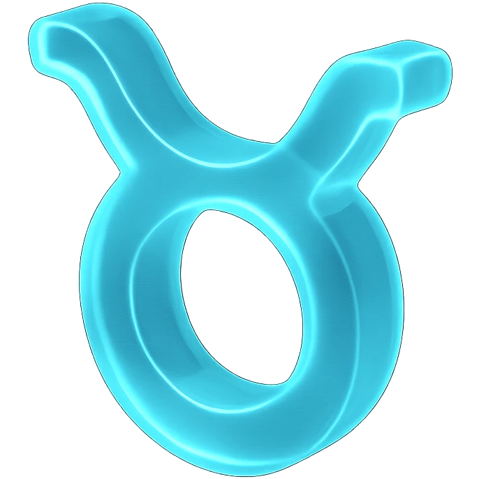 "A minimalistic glowing zodiac symbol ♉, centered on a dark cosmic background, symbol color #00d9ff, clean design, modern and luminous" emoji