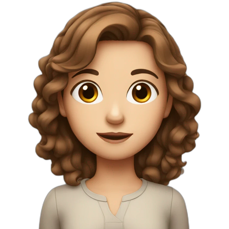 cute cartoon girl with brown hair emoji