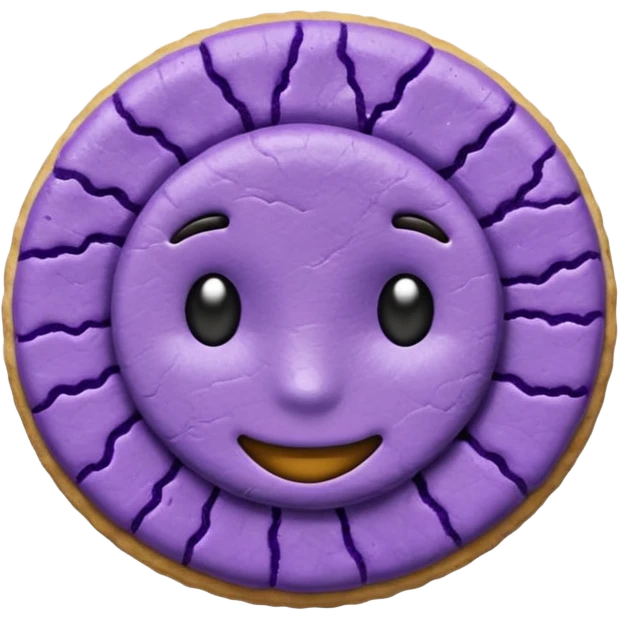 purple ube crinkle cookie, simplified, clear, emoji-like, no faces emoji