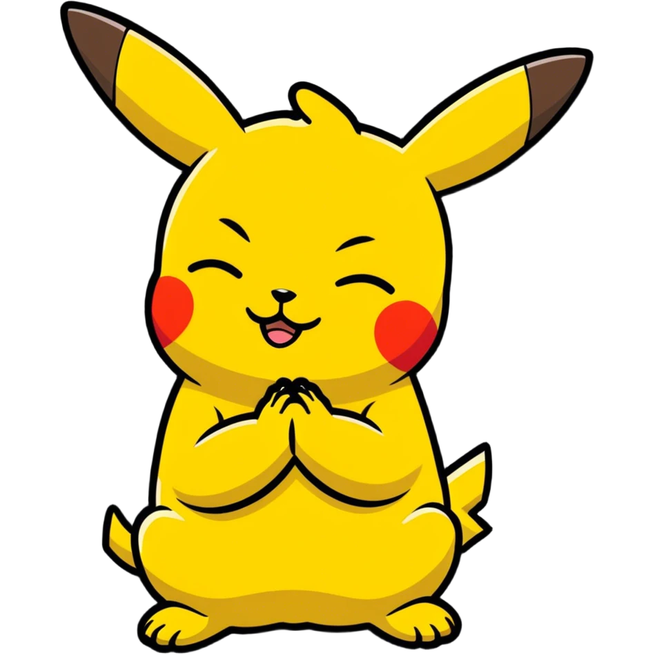 Praying pikachu to god emoji