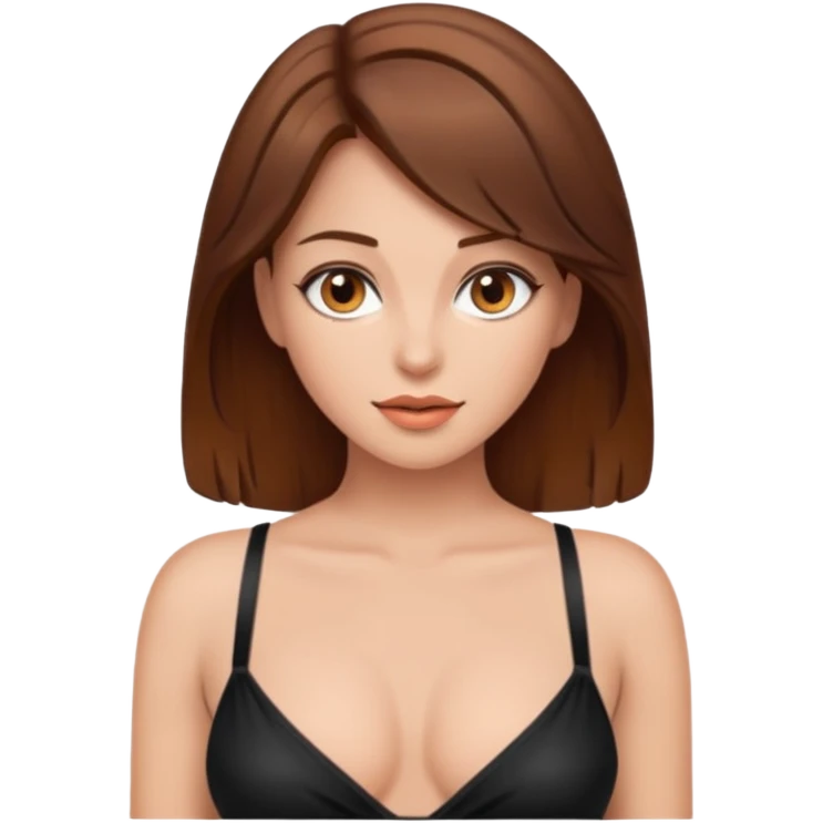 sexy mistress, brown hair, slutty outfit emoji