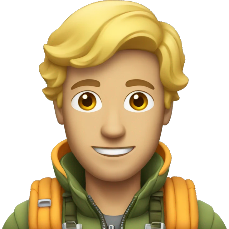 a man with a parachute emoji
