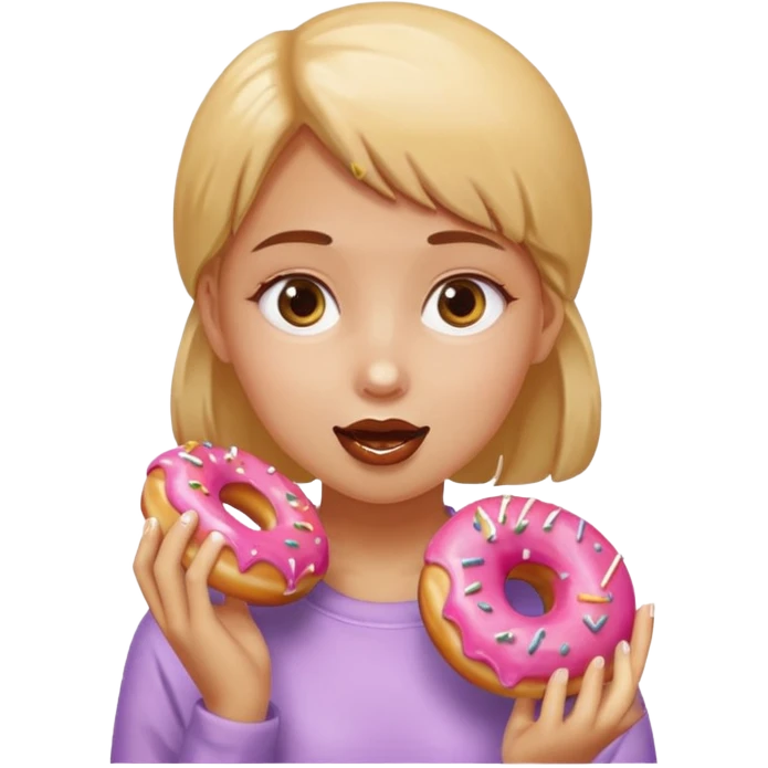 fat girl eating donuts emoji