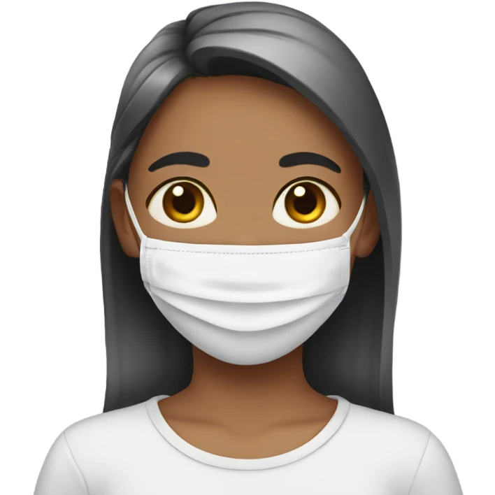 Girl wearing a. Face mask emoji