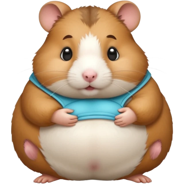 fat hamster holding pregnant belly emoji