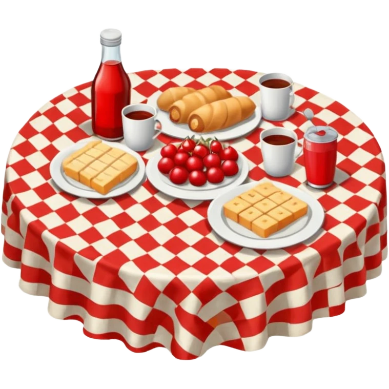 table of picnic, having tablecloth emoji