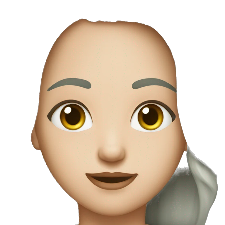 Девушка блондинка с зелеными глазами в наушниках  emoji