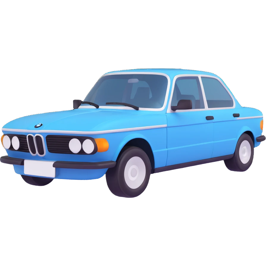 BMW car front view, stylized emoji