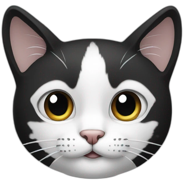 Black and White face cat emoji