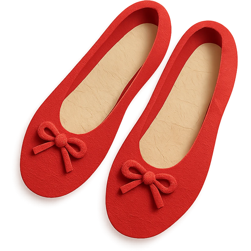 paper craft style red ballet shoes emoji