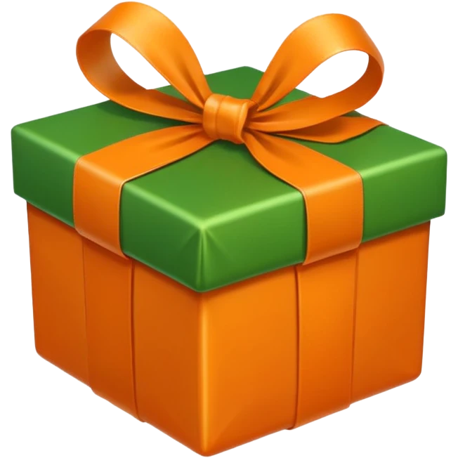 cadeau de noel orange et vert emoji