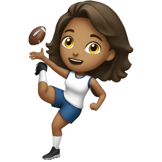 Girl throwing football emoji