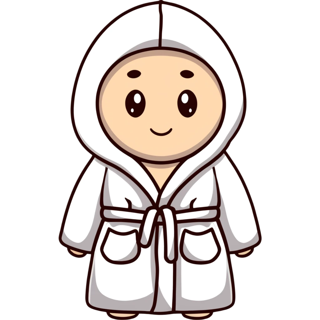 cozy pink fluffy dressing gown with hood emoji