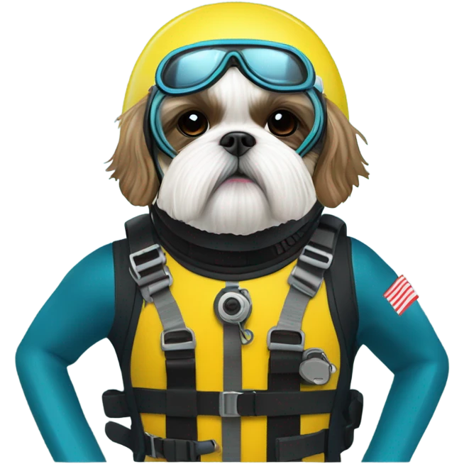 Shih tzu as scuba diver emoji