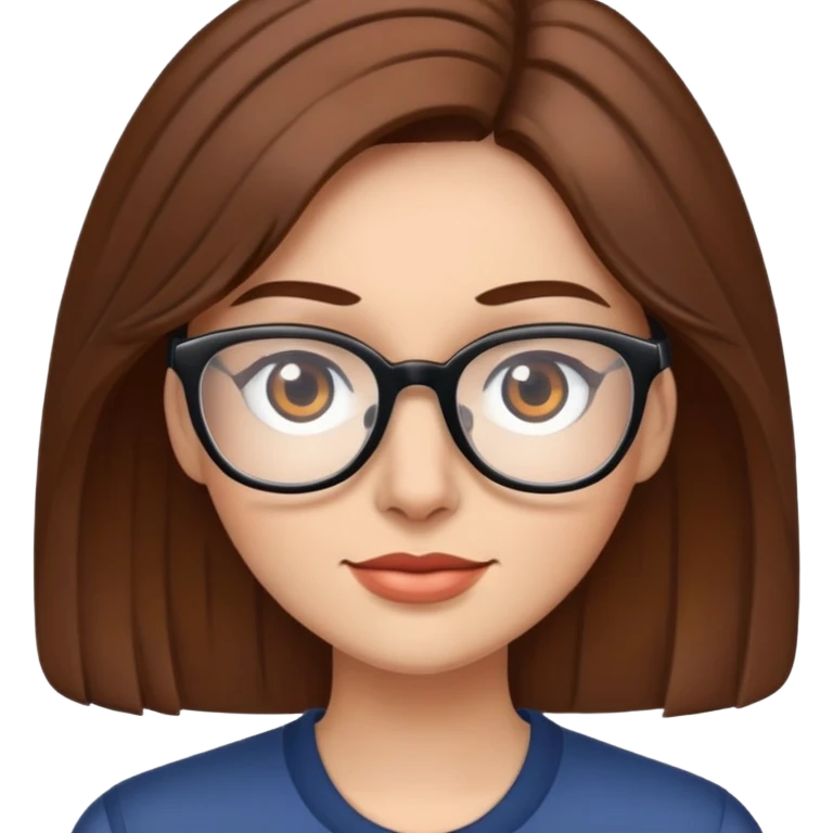 Naked women with brown hair and glasses  emoji