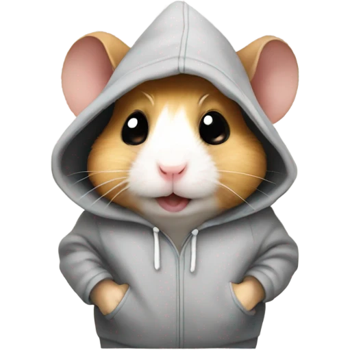 Hamster wearing a hoodie emoji