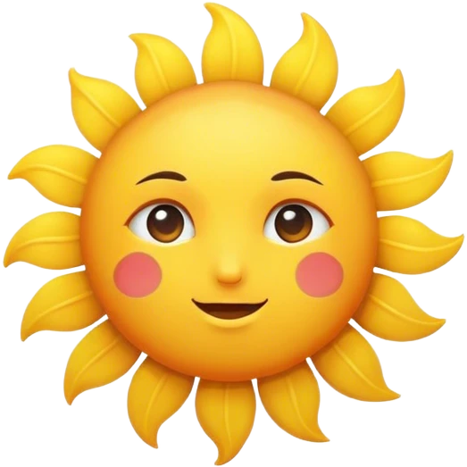 shy sun emoji