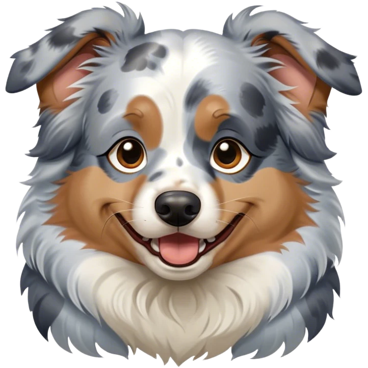 blue merle australian shepherd winking emoji