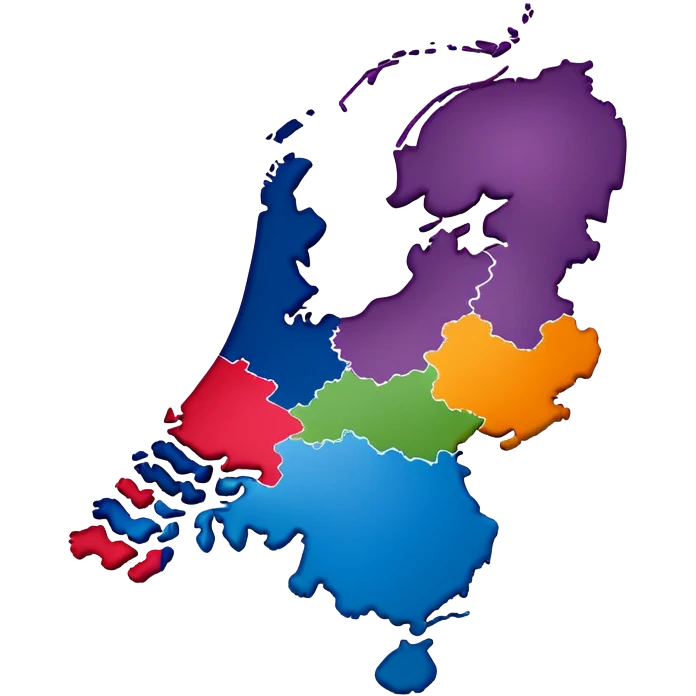 Map outline of the Netherlands with distinctive shape showing provinces emoji